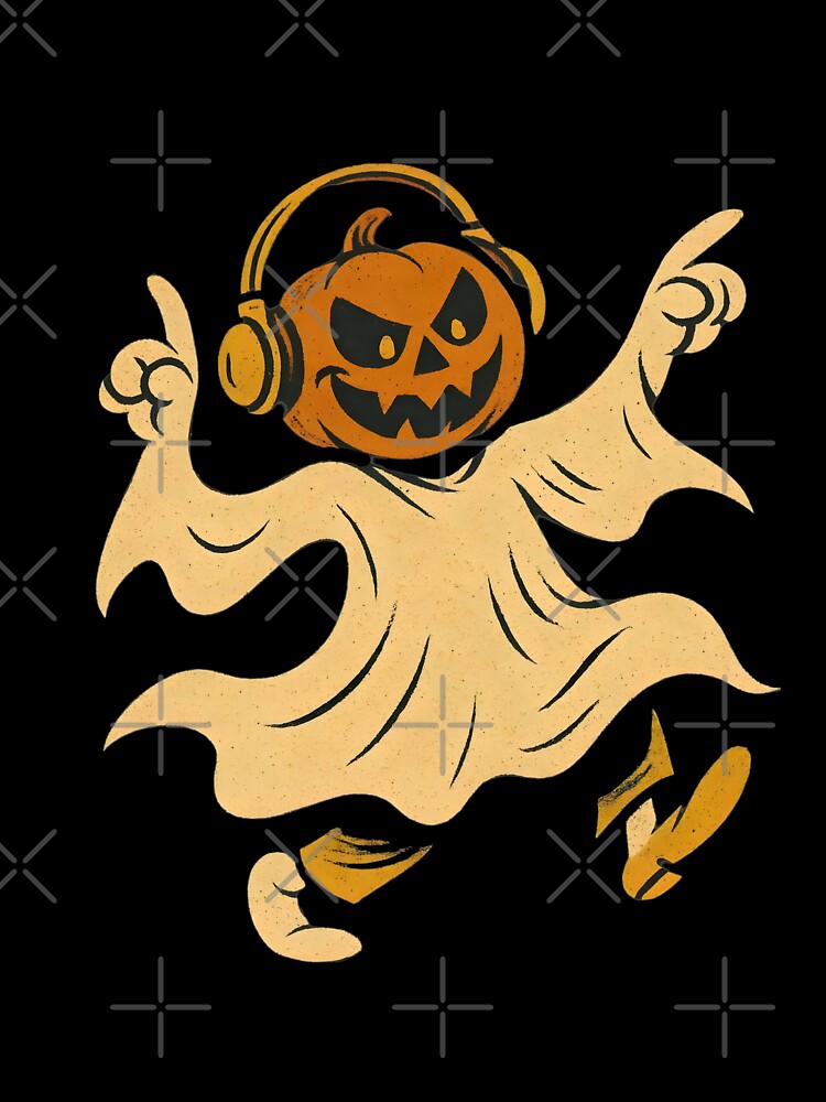 Disco Pumpkin Ghost – Retro Halloween Party Vibes by AI-Only Creations