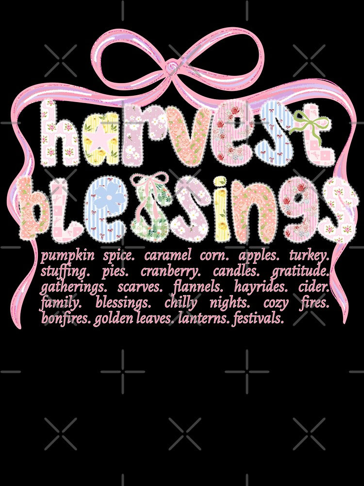 Harvest Blessings Word Art – Cute Pastel Fall Quote with Cozy Autumn Words by baucestudio