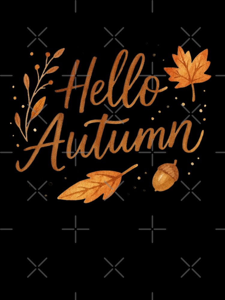 Hello Autumn Sticker & More | Fall Quote | Cozy Autumn Aesthetic Design by HealthCoreCommunity