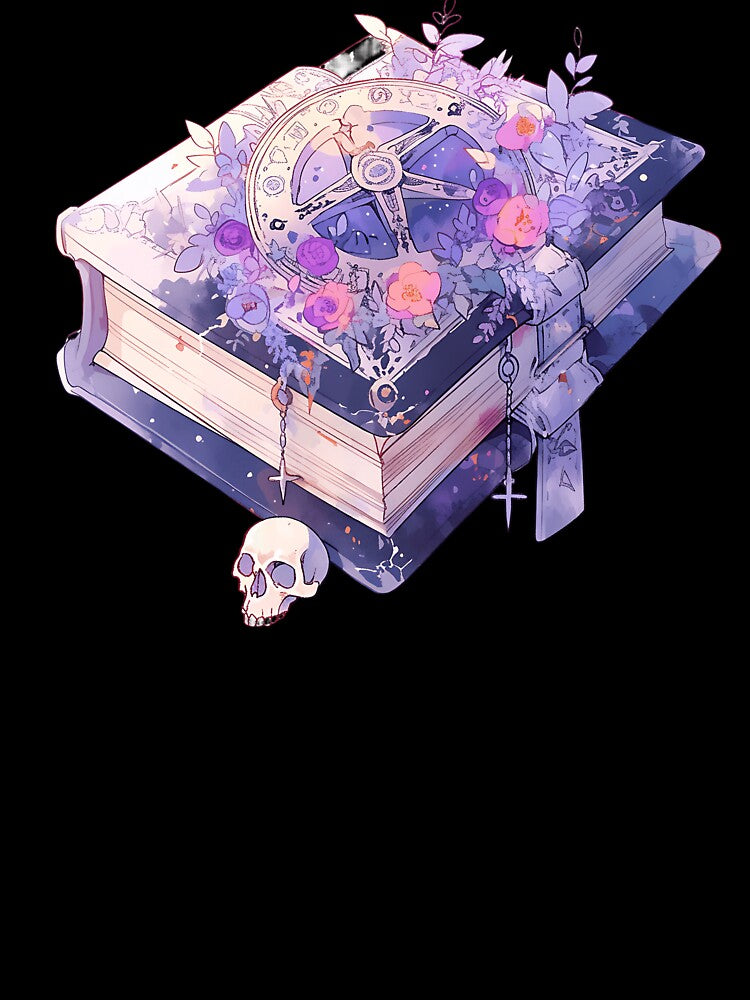 Kawaii Pastel Goth Book of Spells With Flowers by JstPeachy