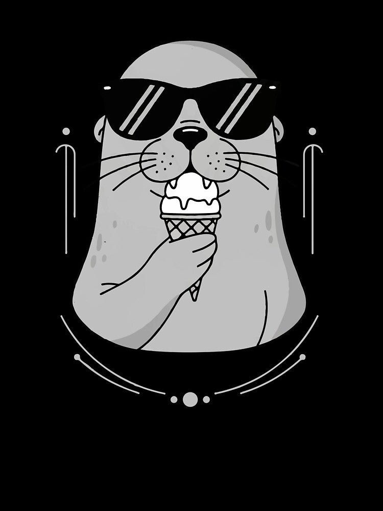 Cool Otter Eating Ice Cream by Junglenimals