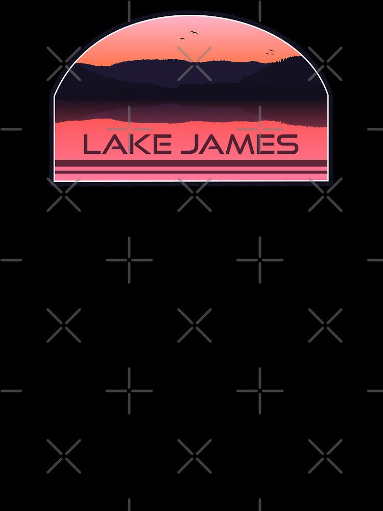 Lake James North Carolina Red Sunrise by Esskay Designs