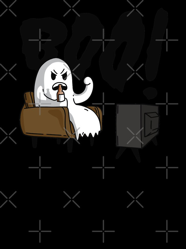 Funny Cartoon Ghost Watching TV by SLAG-Creative