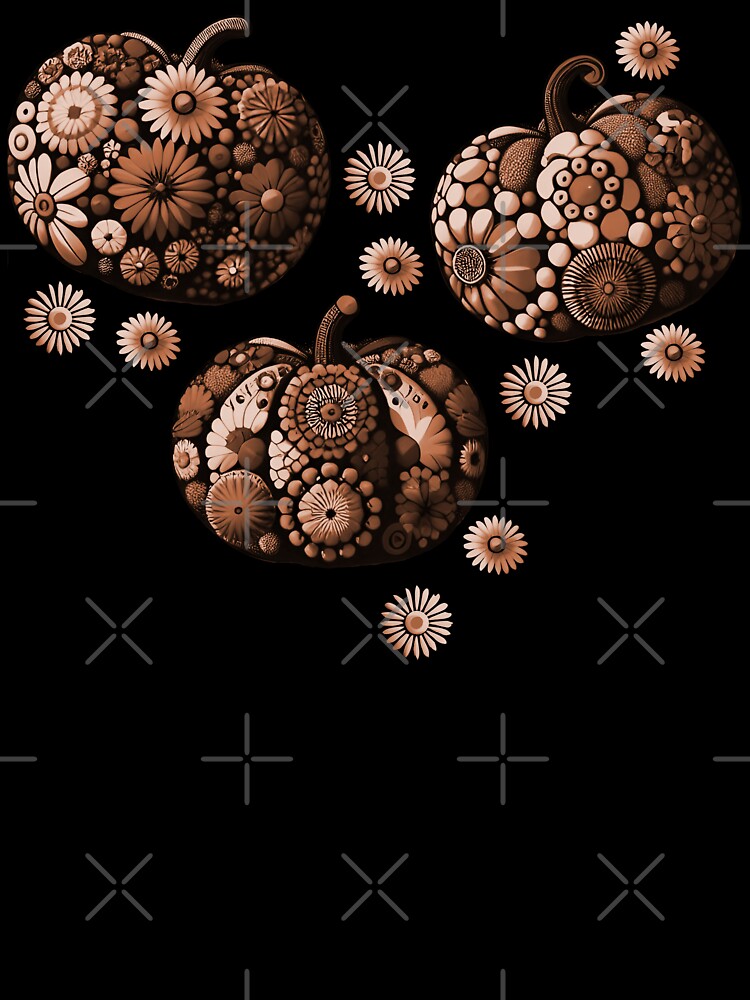 Floral Pumpkins Brown by SilverPegasus