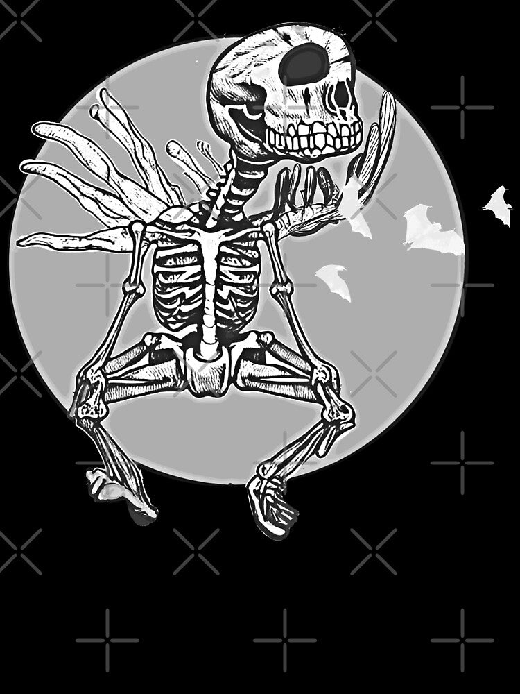 Rocker Skeleton Dancing Gray by joanaoberg