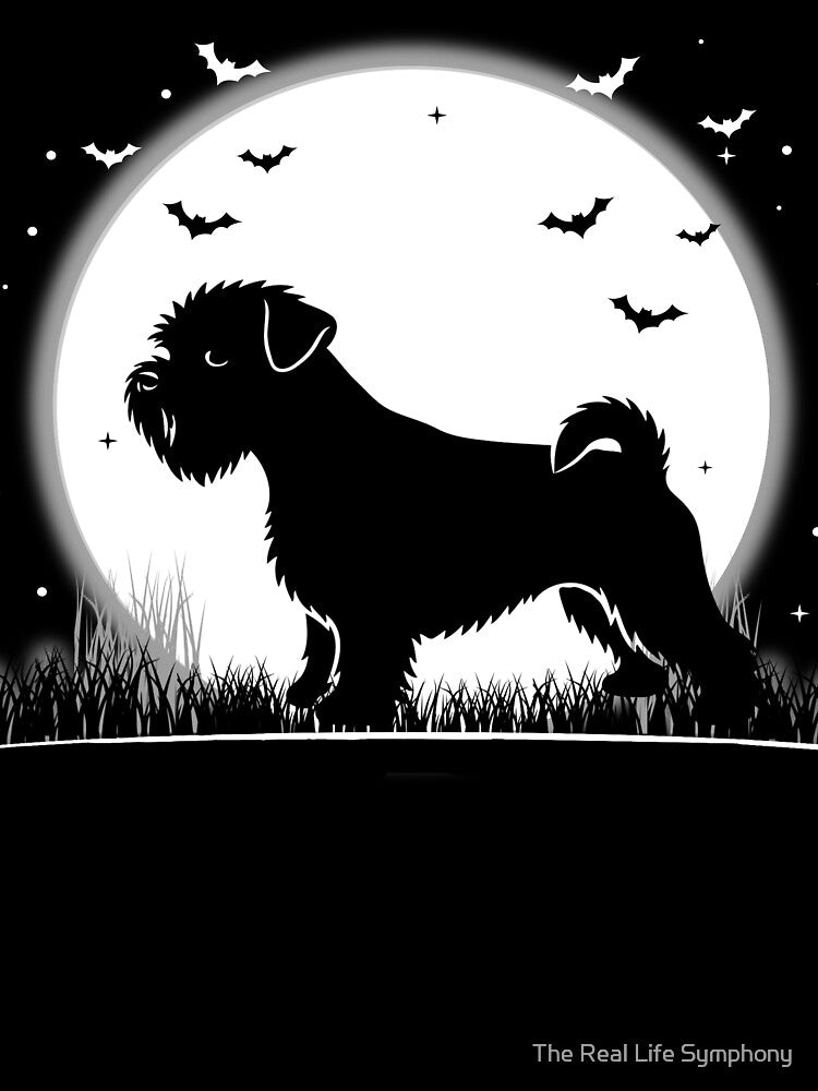 Affenpinscher Dog – Halloween Moon Silhouette by The Real Life Symphony