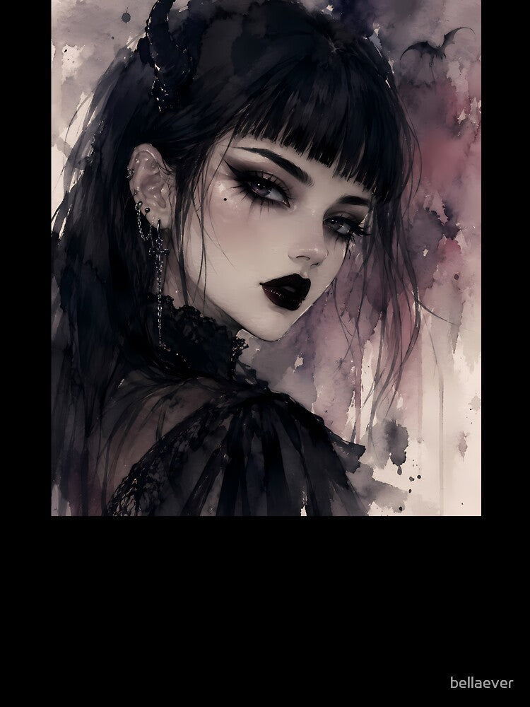 Mysterious Gothic Woman Dark Aesthetic Art by bellaever