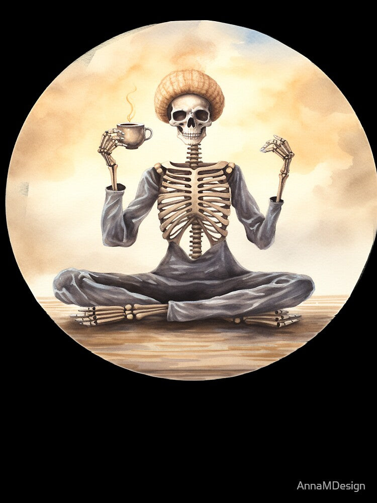 Halloween Coffee Drinking Skeleton by AnnaMDesign