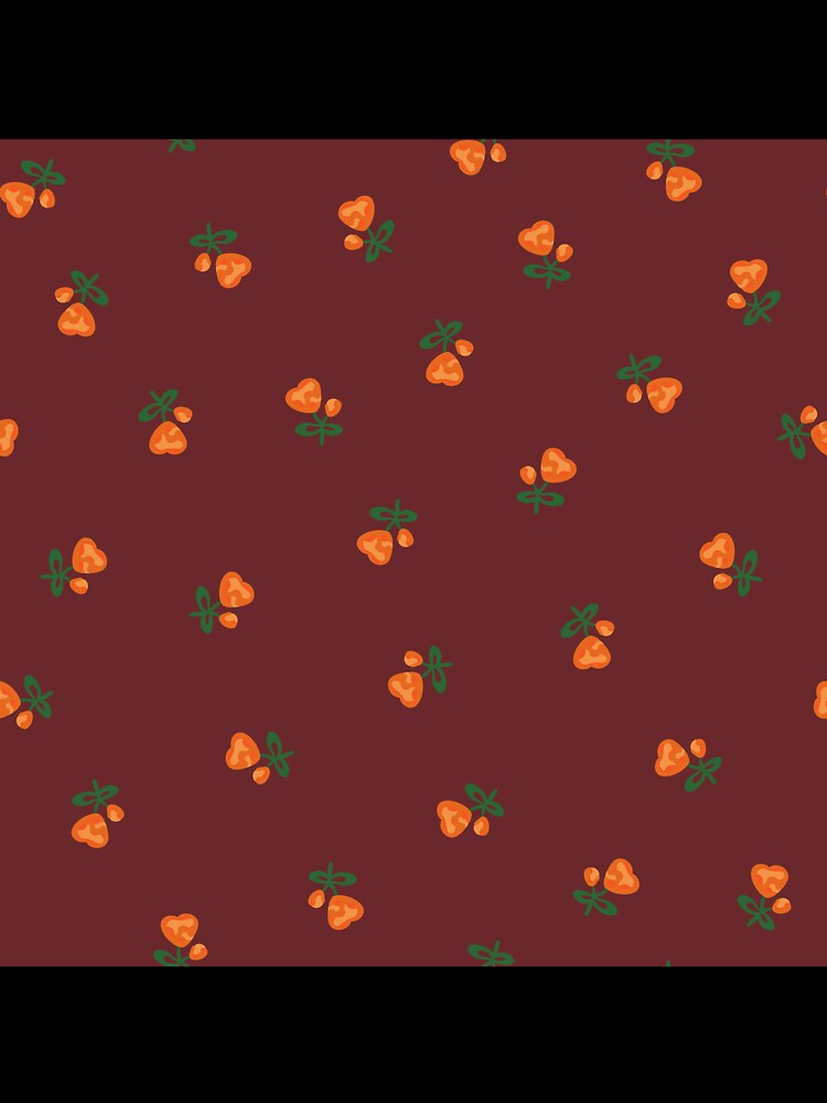 Vintage Peach Heart Blossom Floral in Maroon by YesterdayColl