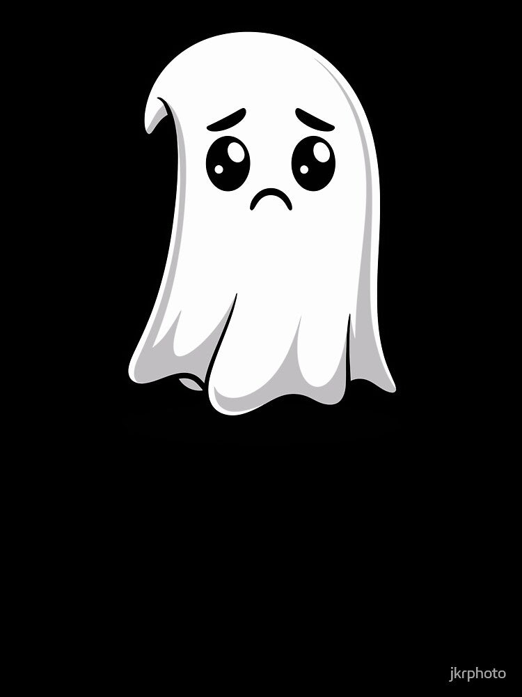sad cartoon ghost by jkrphoto