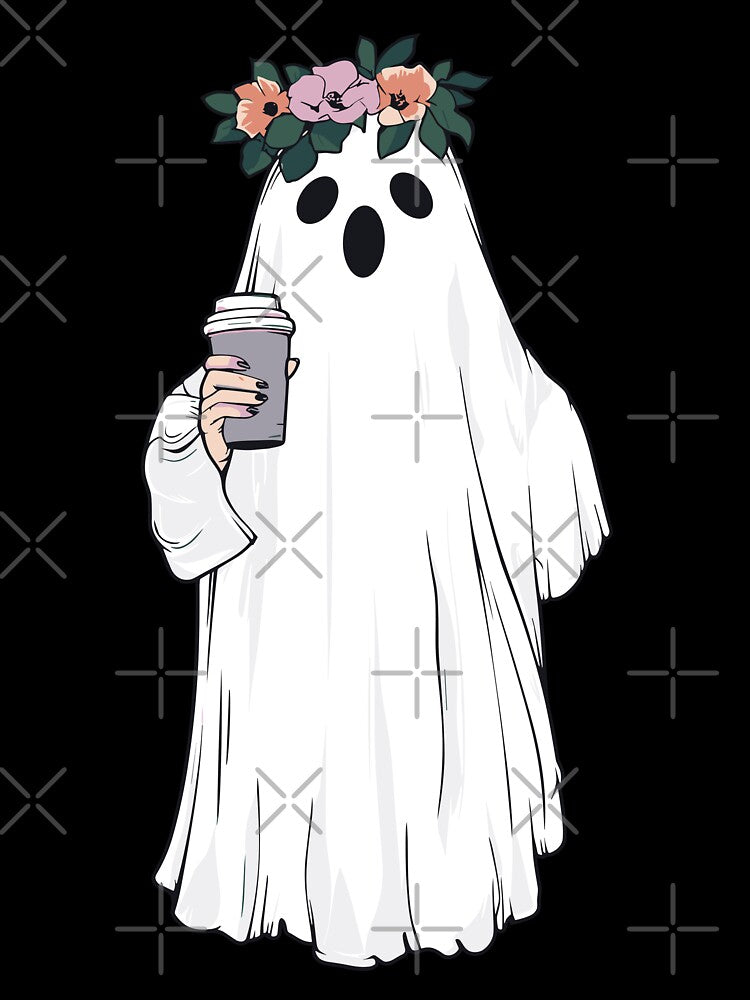 Cute Ghost with Coffee by SweetClicks123