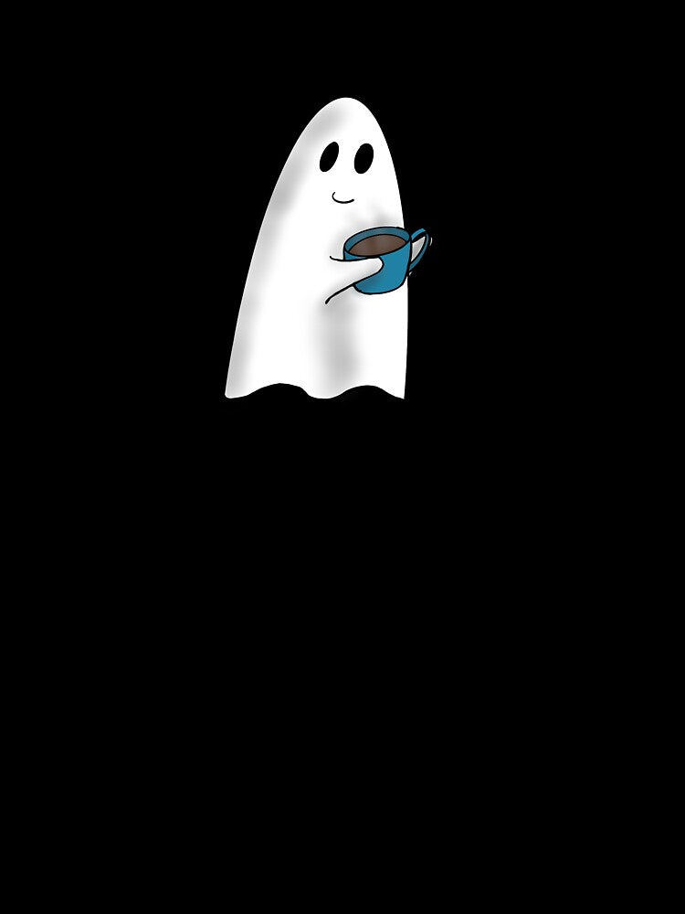 Cute Ghost with Coffee Tea  |  Wee Ghost Friend Has Coffee Mug for You by ShireFolk