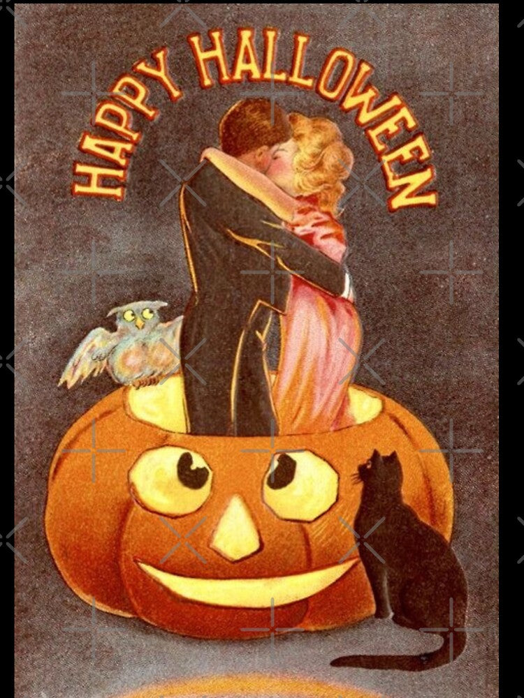 Victorian Couple Happy Halloween Greeting Card Illustration by Bellathewilde
