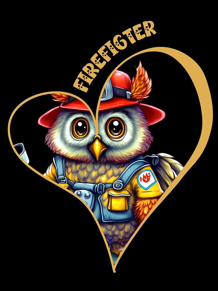 Firefighter, owl love by HarriPaloma