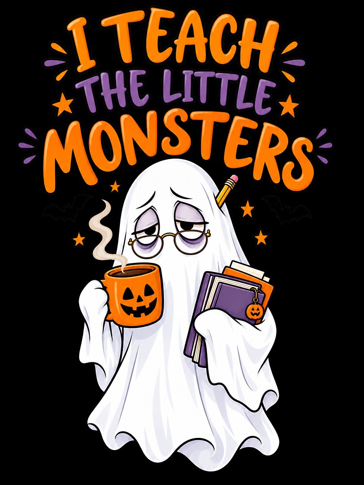 I Teach The Little Monsters Funny Teacher Ghost Halloween by SayMaria