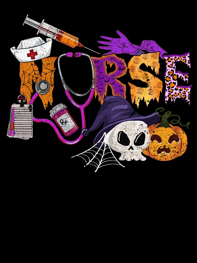 Cute Halloween Nurse Shirt Nursing  Halloween Pattern by ZANNIX