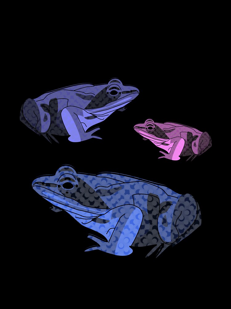 Frog Stickers Purple Blue Pink by Art in My Loft