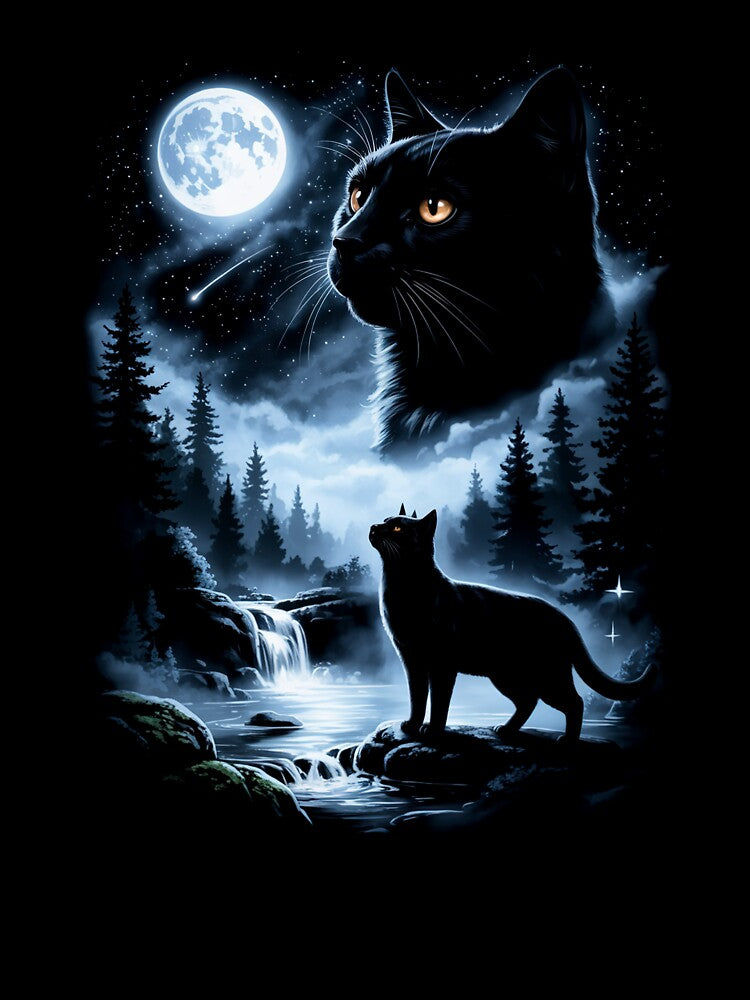 Black Cat Howling to the Moon Meme Vintage by nosu-art-pod