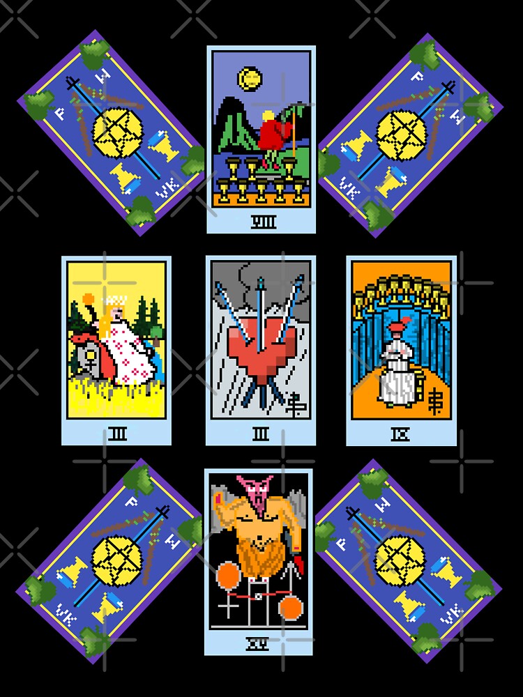 Pixel Waite Tarot - Celtic Cross Spread 11 Design for T-shirts and accessories by Pixel Waite