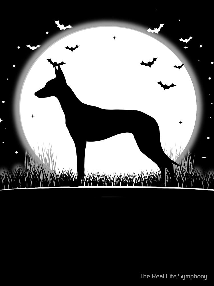 Azawakh Dog – Halloween Moon Silhouette by The Real Life Symphony