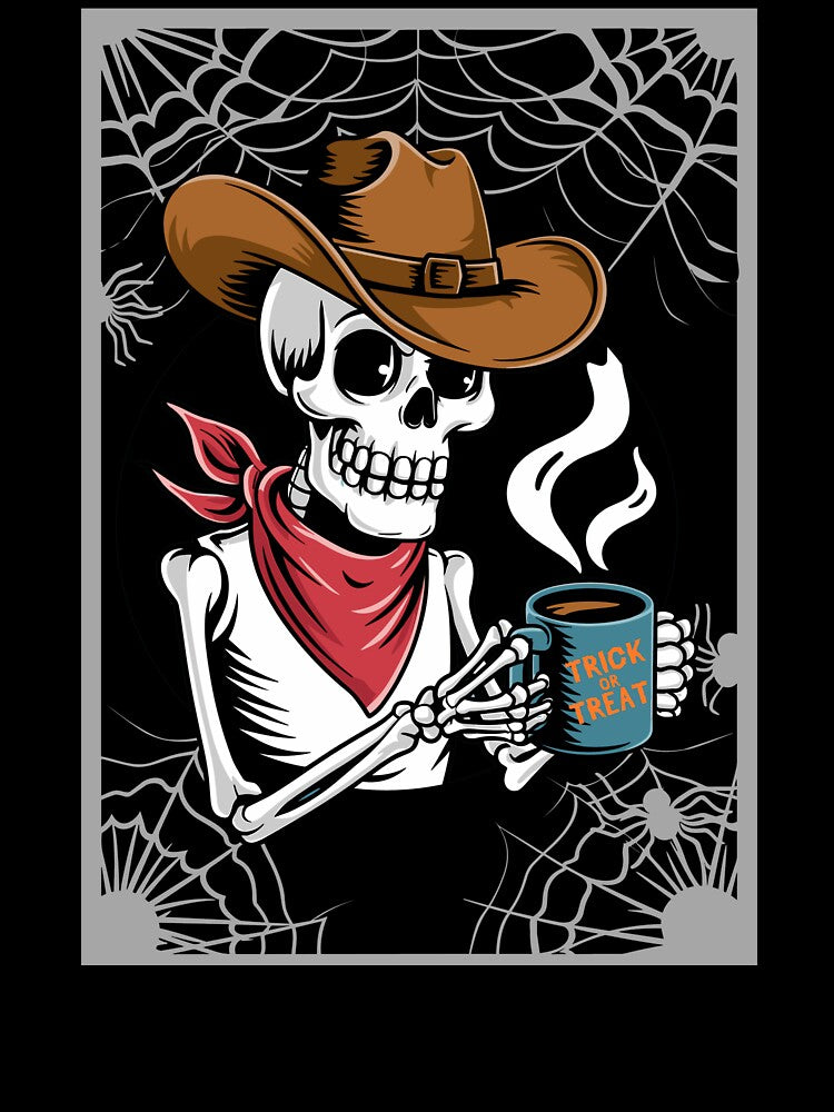 Halloween Drinking Coffee Skeleton by Molic