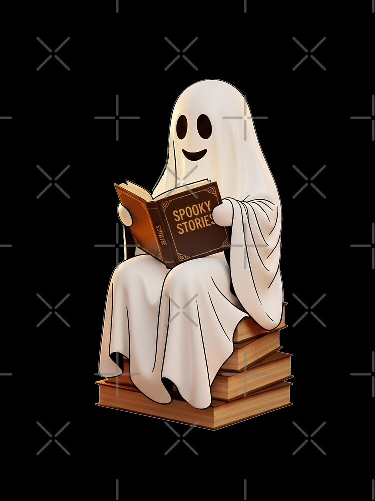 Cute Ghost Reading Spooky Stories | Book Lover Ghost by -justb-