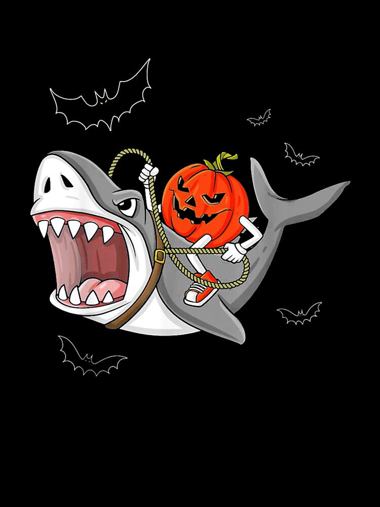 Halloween Jack O Lantern Riding Shark by vivavu1984