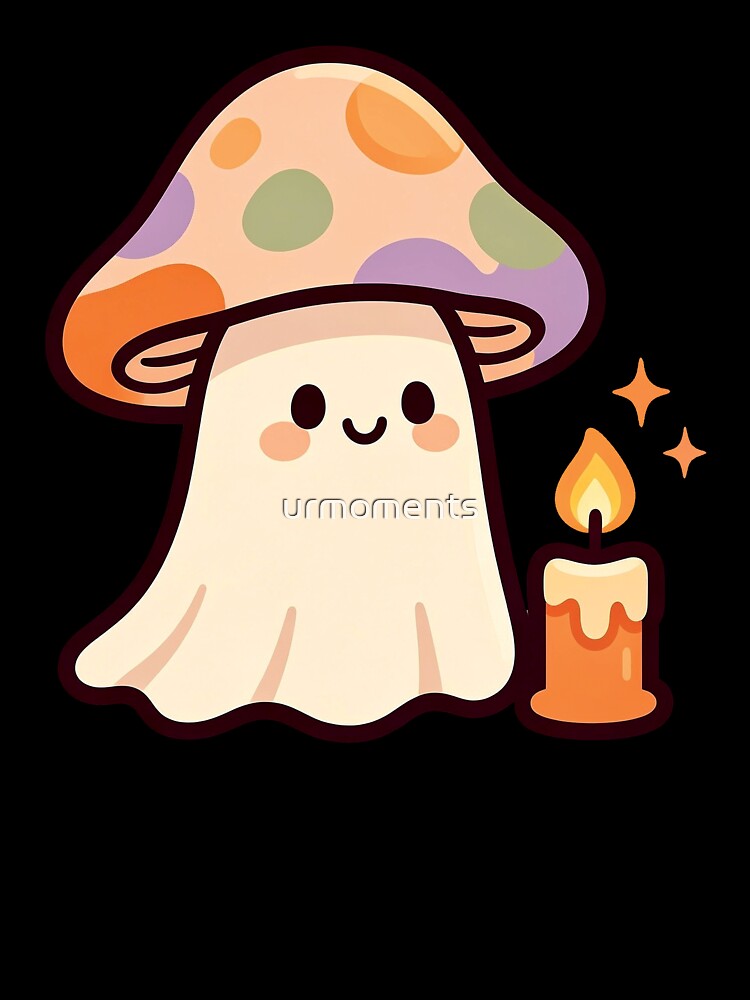 Cute Mushroom Ghost Candle Kawaii Halloween by urmoments