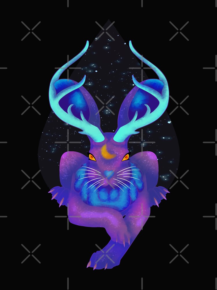 Celestial Jackalope by flightedbird