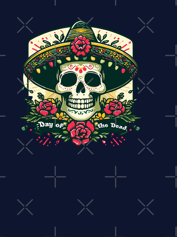 "Day of the Dead"./a skull with a charro hat, surrounded by flowers. by yensyriv