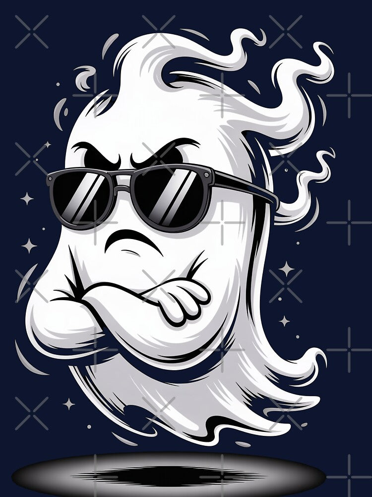 Sassy Ghost with Sunglasses - Cool Badass Spooky by WorldMash