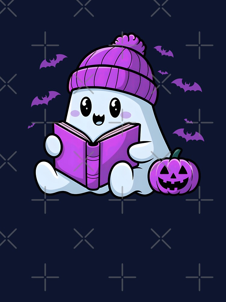 Ghost reading a book with pumpkin by ArtbySameer
