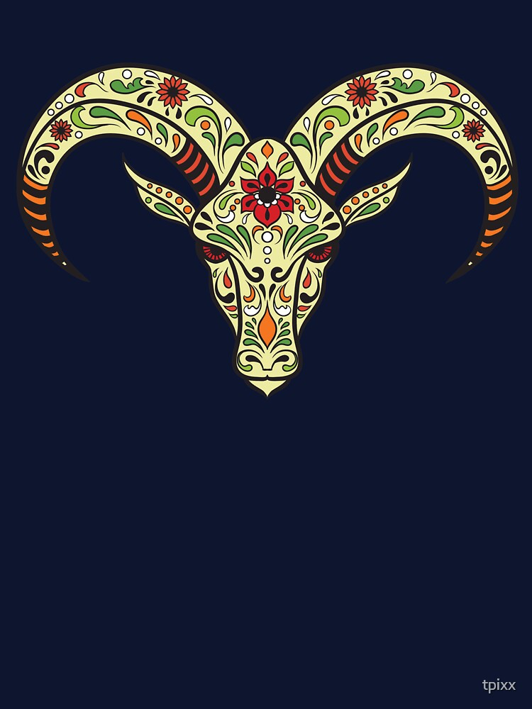 Sugar Skull Goat Day of the Dead by tpixx