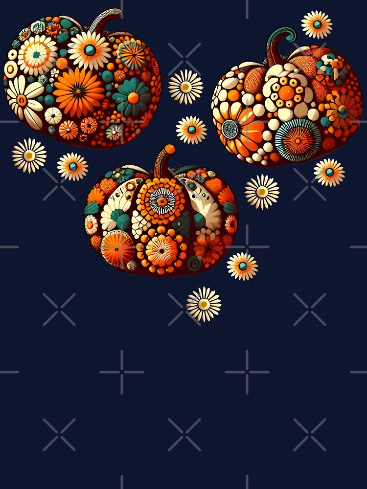 Floral Pumpkins Orange by SilverPegasus