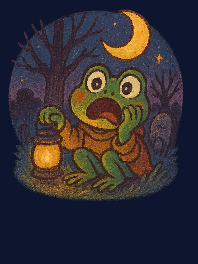 Spooky Frog with Lantern under Moon by MythicPixel