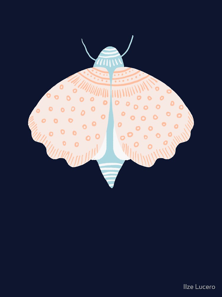 Blush and blue moth by Ilze Lucero