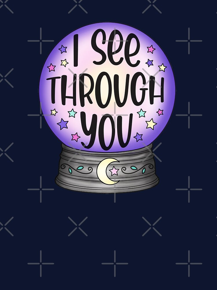 I see through you, crystal ball pastel goth design by GCarradice