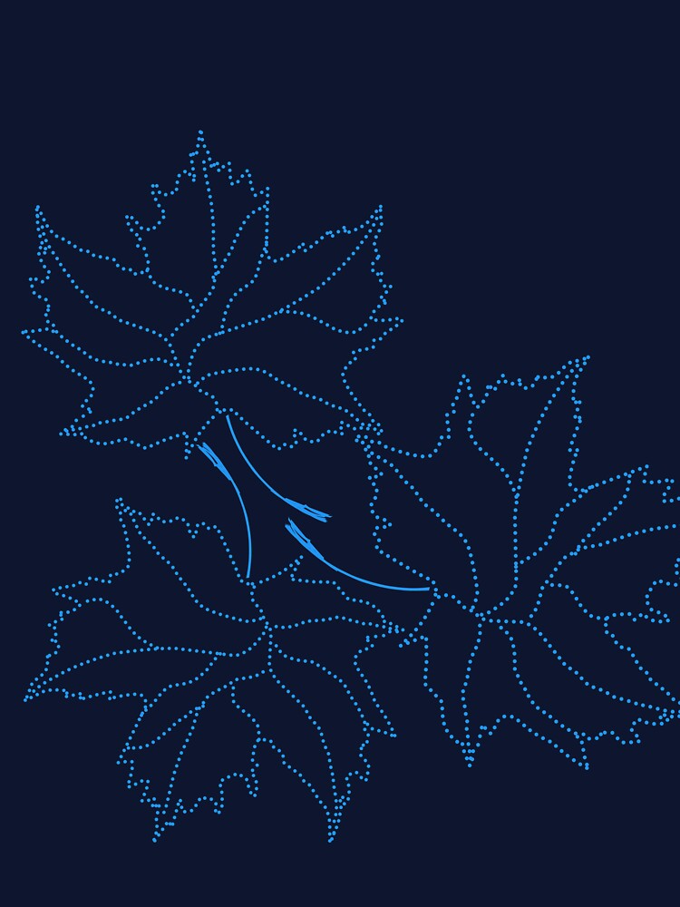 Blue Dot Maple Leaves by RoydonRoadTees
