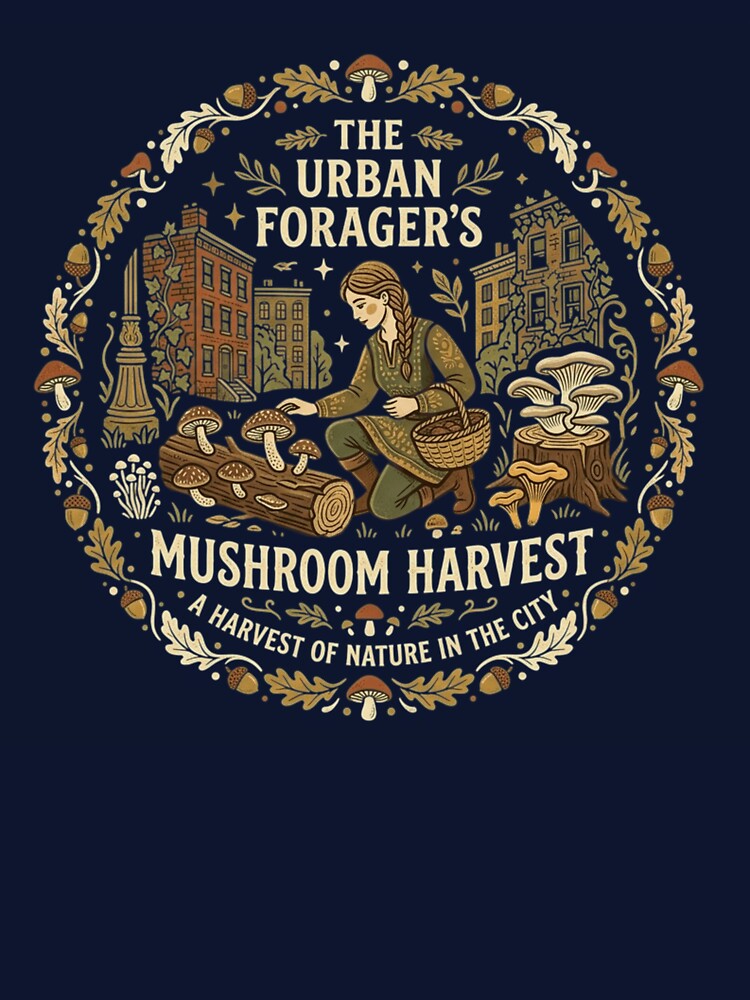 The Urban Forager’s Mushroom Harvest: Vintage Botanical Lincocut Art by FarDesign
