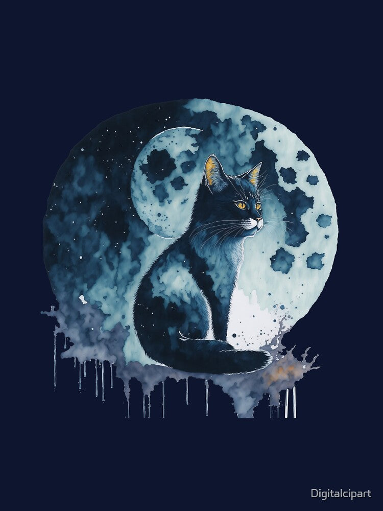 Cat with moon by Digitalcipart
