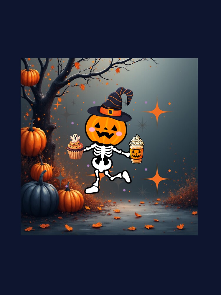 Pumpkin Skeleton with Halloween Treats by ankeyhooba