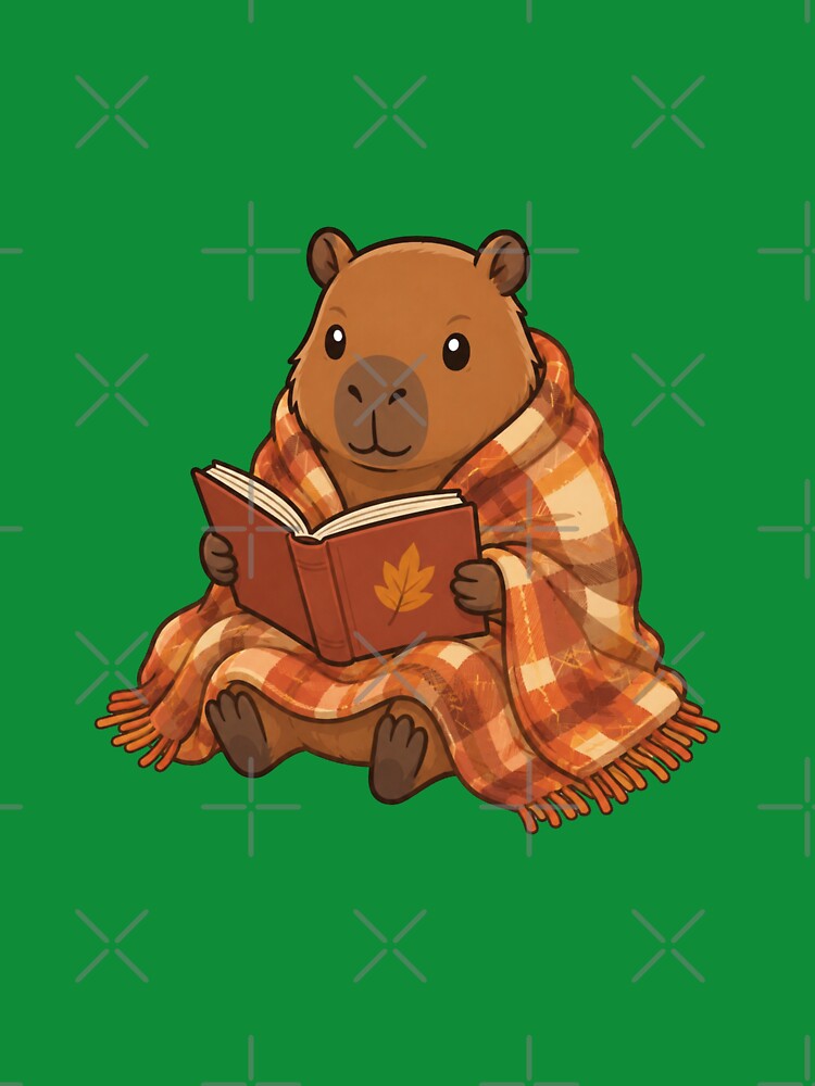 Autumn Capybara Reading a Book by Ivy-Triggs