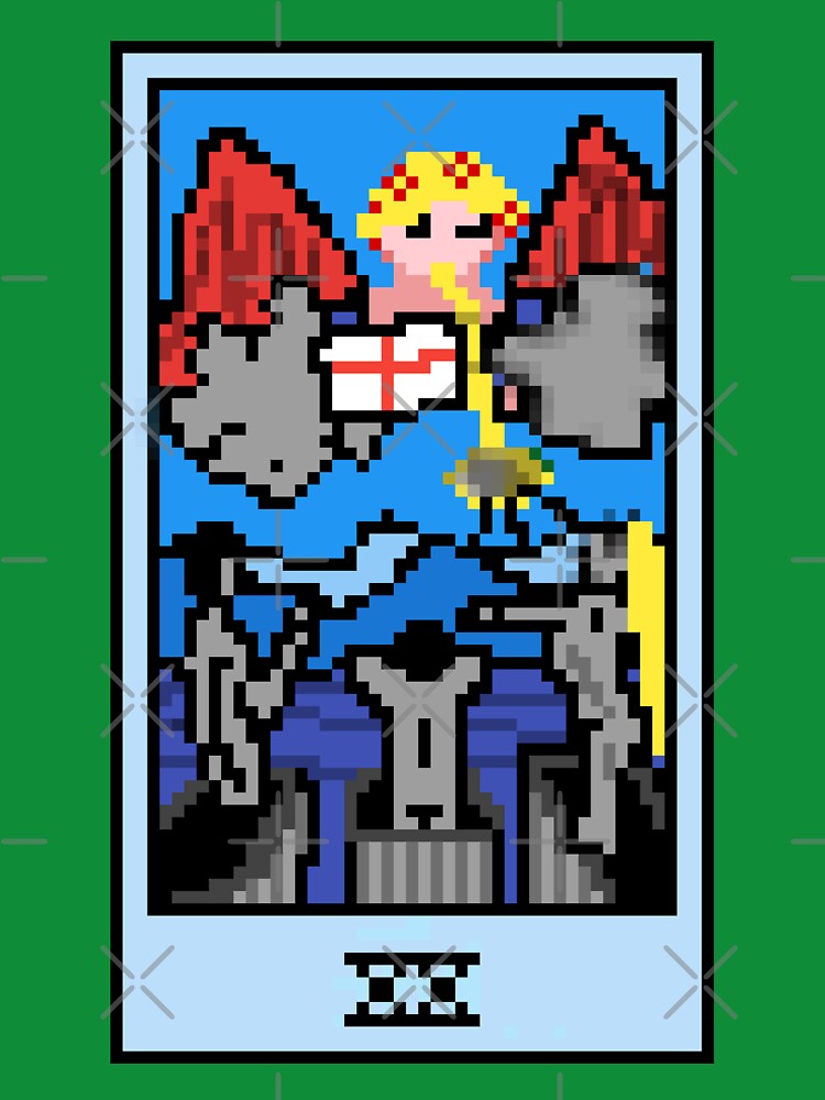 Wait, is this pixel art tarot? Green - Major Arcana 'Judgement' (Design for T-shirt, stickers and other accessories) by Pixel Waite