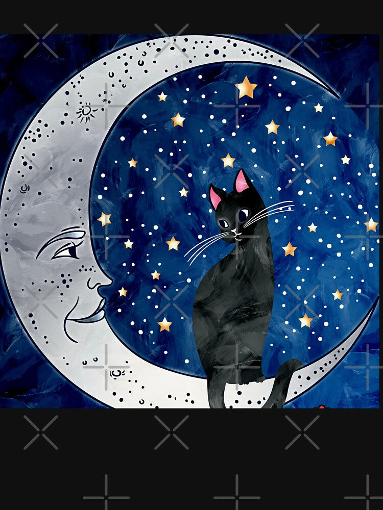 Cat in the moon by tees-n-treats