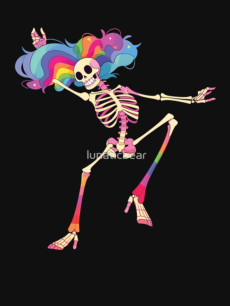 Dancing Skeleton Rainbow. Dead and Fabulous. by lunaticbear