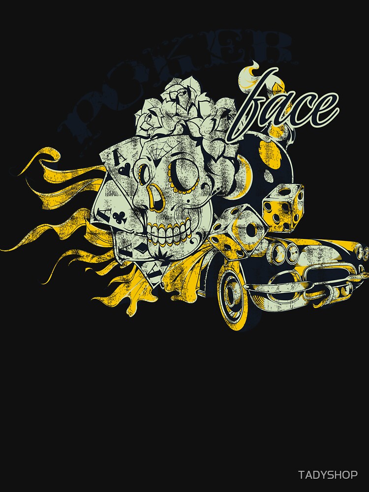 Sugar Skull Mask with Vintage Car Gambler by TADYSHOP