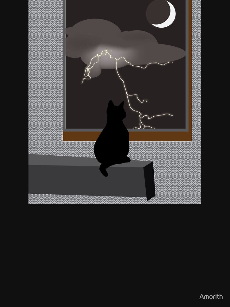 Thunderstorm Window Cat by Amorith