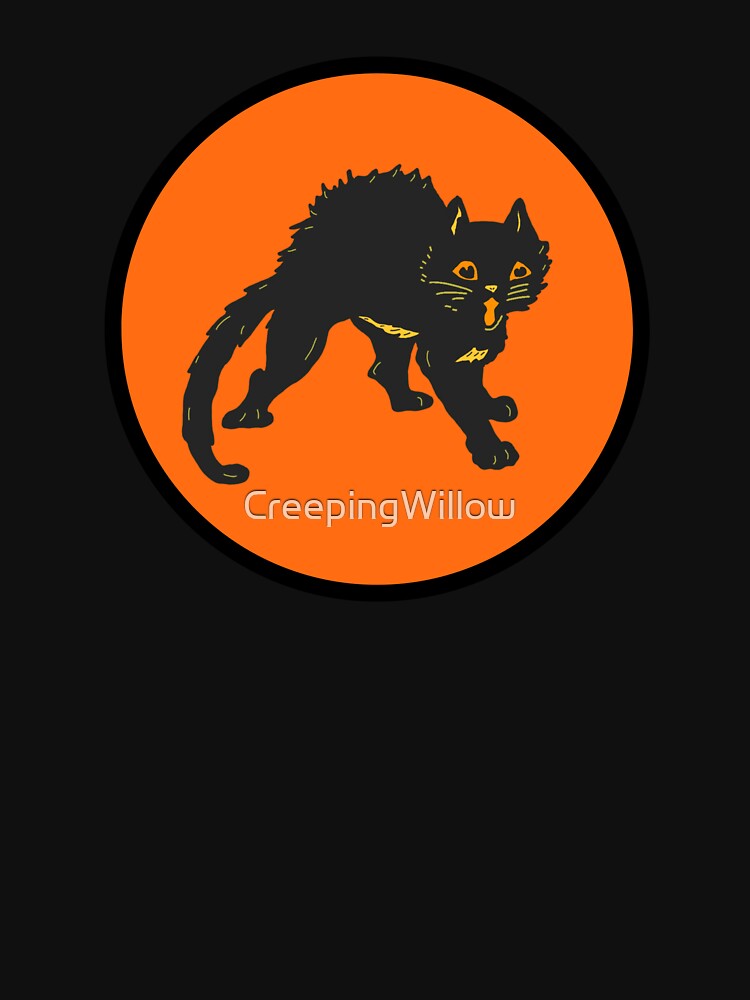 Vintage Halloween Style Black Cat, Halloween Black Cat by CreepingWillow