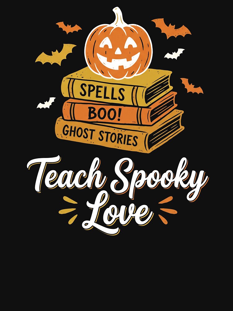 Teach Spooky Love Halloween Teacher Pumpkin Books Spooky by TeNovaStudio ⭐⭐⭐⭐⭐