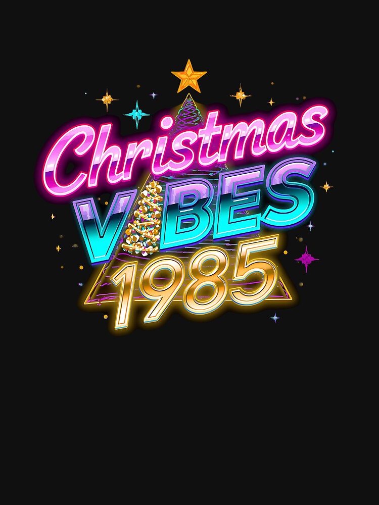 Christmas Vibes 1985 – Retro Neon Christmas Design by Graphic Therapist